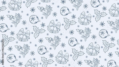Hand drawn Christmas background on a seamless loop