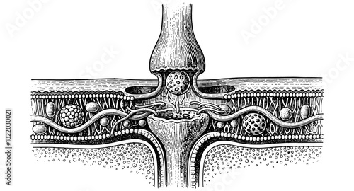 Detailed cross-sectional diagram of human skin and nerve endings
