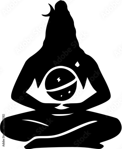Minimal Lord Shiva Silhouette Logos in Pure Black Vector Designs