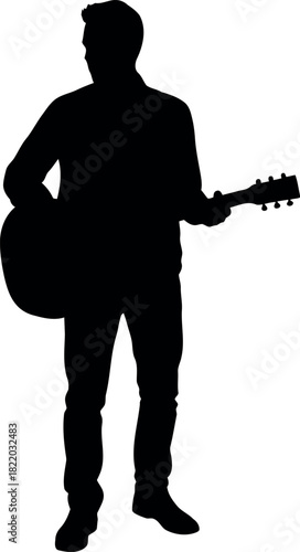 Musician silhouette playing guitar