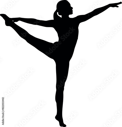 Silhouette woman yoga dancer pose