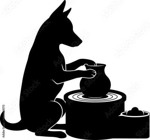 Dog pottery silhouette