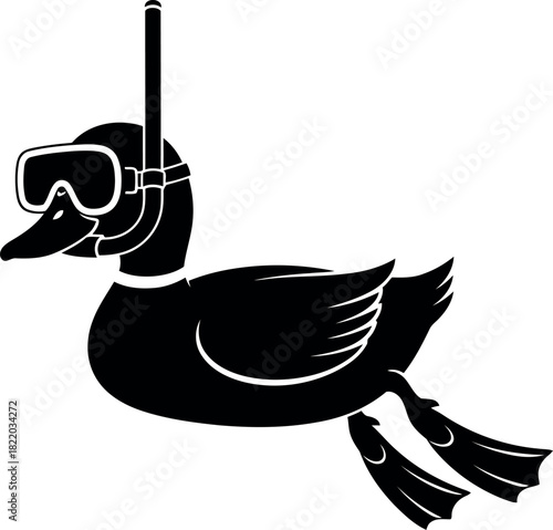 Diving duck silhouette