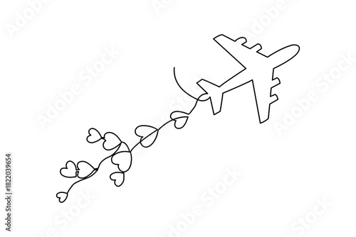 Abstract journey of love plane sketch