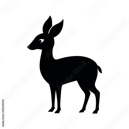 Dik Dik Black Silhouette Vector Illustration