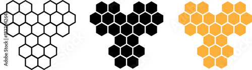 Honeycomb pattern variations in black white and yellow