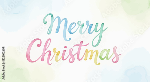 Watercolor Merry Christmas greeting card for festive holiday designs and cheerful seasonal celebrations, perfect for invitations and social media content