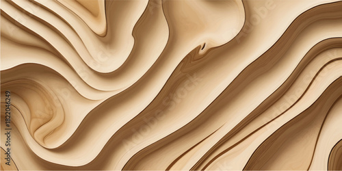 Abstract brown wavy silk fabric with golden shiny texture