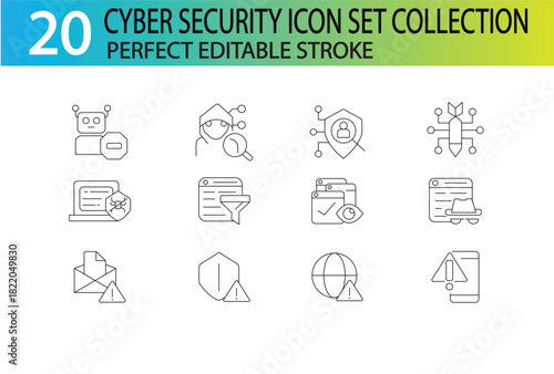 CYBER SECURITY ICON FILE SET COLLECTION 