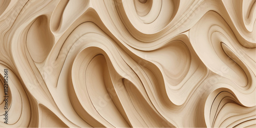 Brown wooden texture background with a soft golden cloth pattern and a subtle silk wave design