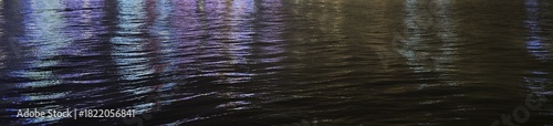 Photography city purple blue neon light reflection on black water surface cyberpunk dark abs
