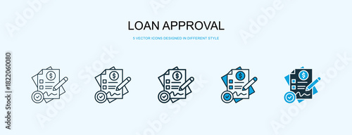 Loan Approval Icon Different Style Vector Illustration