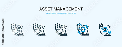 Asset Management Icon Different Style Vector Illustration