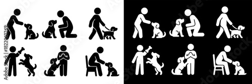 Dog Training, Commands and Interaction Icons Set