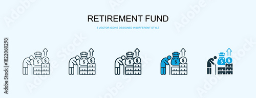 Retirement Fund Icon Different Style Vector Illustration