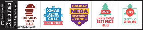 Promote festive holiday shopping with these vibrant Christmas sale tag designs for your seasonal marketing promotions & budget-friendly deals this year