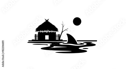 Istanbul mosque architecture illustration in the night landscape