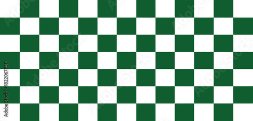 Checkered seamless pattern green and white
