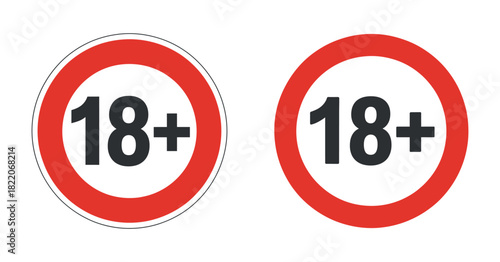 Prohibited under Eighteen Years Vector Icon Isolated
