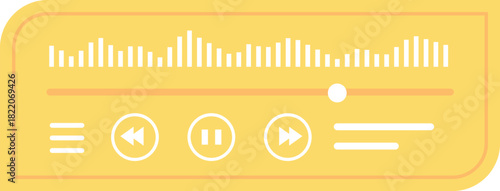 Audio player interface. Sound app screen window