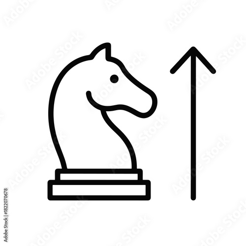 Fine line strategy icon symbolizing business planning and leadership insights, ideal for corporate decision visuals, growth concepts and innovation strategy tools