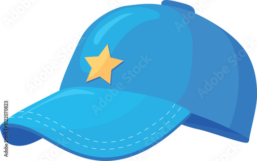 Denim sport cap. Blue textile hat icon