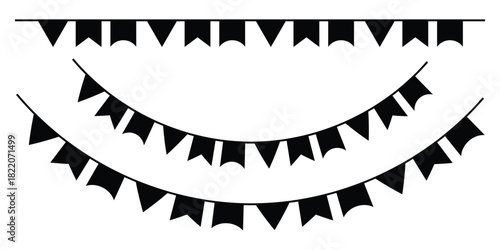 Bunting flags banner best for Birthday party . Carnival garland with flags hanging on rope banner. Triangular pennant decoration festival. Perfect for party, Birthday, Christmas etc.