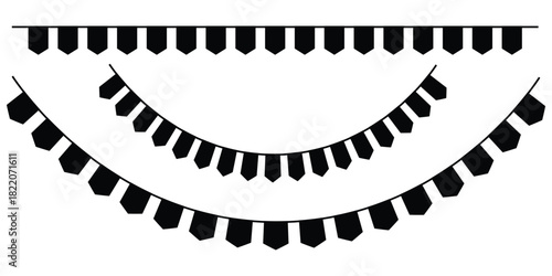 Bunting flags banner best for Birthday party . Carnival garland with flags hanging on rope banner. Triangular pennant decoration festival. Perfect for party, Birthday, Christmas etc.