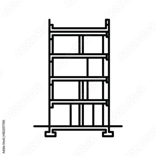 Line icon of a construction scaffolding structure for projects