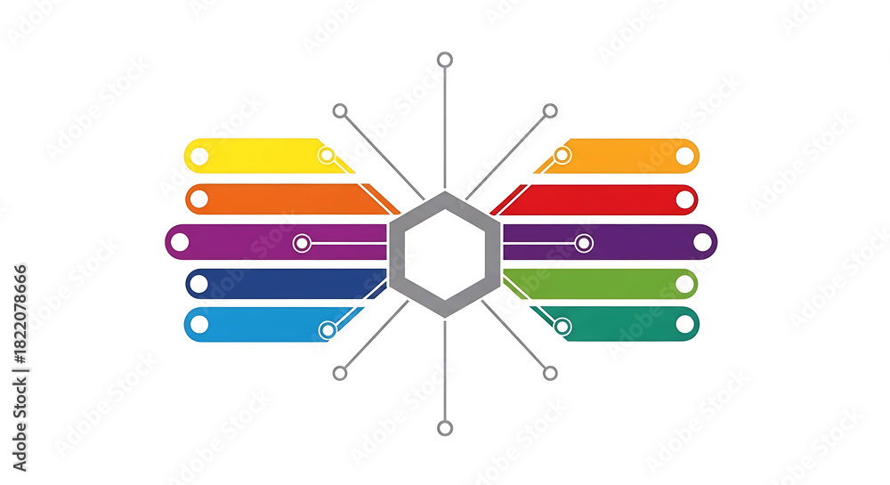 Fototapeta premium Abstract flowchart diagram flat design vector illustration for business presentation and infographic, editable infographic design template