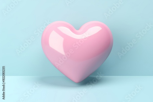 3d render icon of heart circle purple symbol.