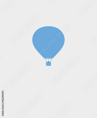 Blue Hot Air Balloon Icon Simple Sky Transportation Illustration for Travel and Adventure Concepts