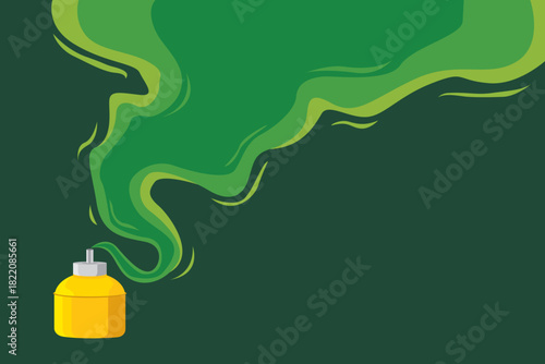 Vector illustration of Hari Raya Aidilfitri celebration greeting card. Oil lamp and smokey background with Eid greetings