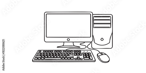 Minimalist desktop computer icon