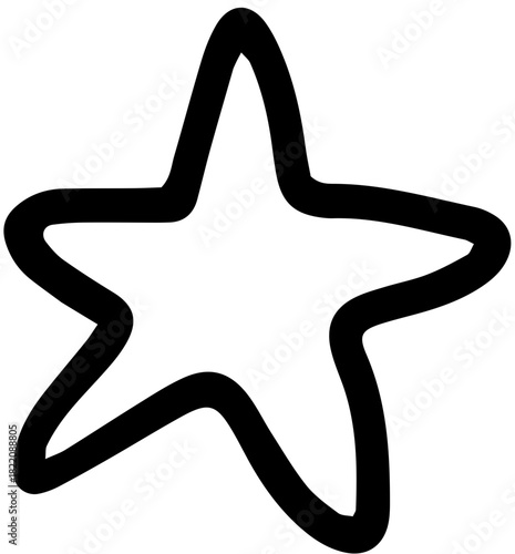 Illustration vectorielle simple et charmante d'une étoile de Noël, dessiné dans un style doodle minimaliste. Idéale pour la décoration de sites web, les étiquettes cadeaux 