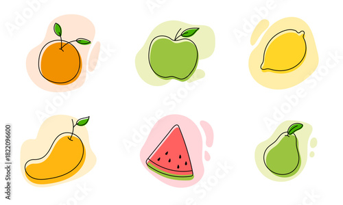 Set of fruits icons