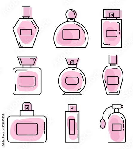 Set of various shapes perfume