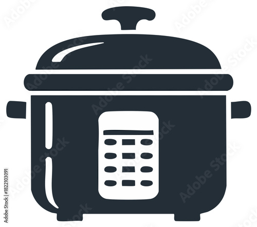 Simple Illustration of an Electric Multi Cooker Device for Kitchen Use