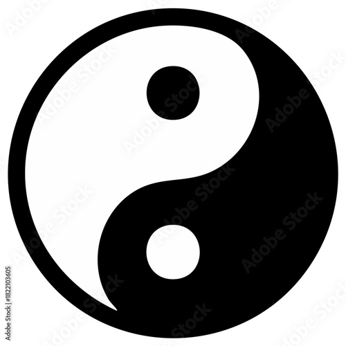 Yin Yang symbol representing duality balance and harmony in black and white