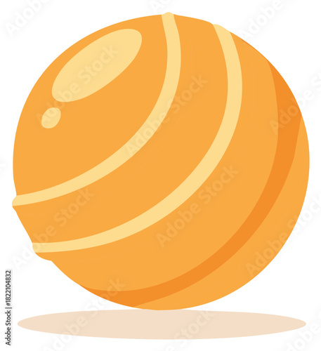 Round striped orange butterscotch hard candy sweet treat dessert vector