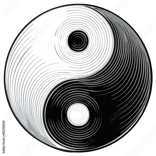 Stylized Yin and Yang symbol representing balance and harmony