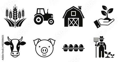 Grocery market stand vector set with fresh vegetables, fruits, baskets, reusable bags and farm produce illustrations.ai