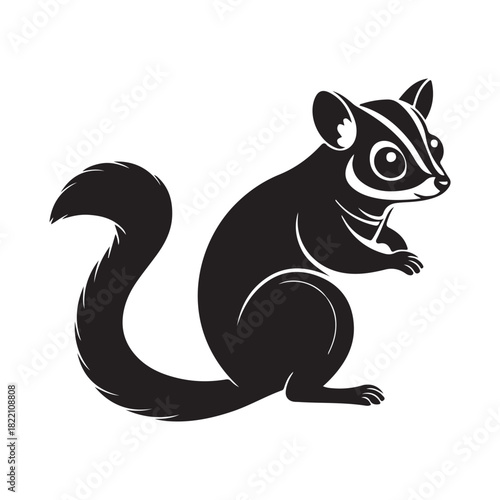 Minimal Sugar Glider Silhouette Vector Icon.