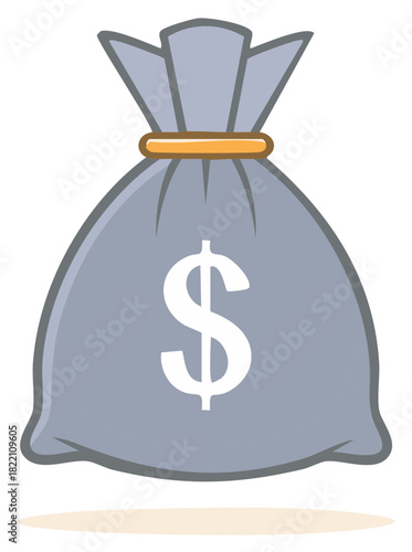 Cartoon money sack with currency symbol illustration asset design element graphic