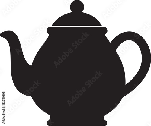 silhouette vector of teapot isolated on white background