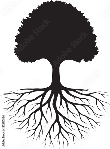vector illustration of a canopy tree silhouette