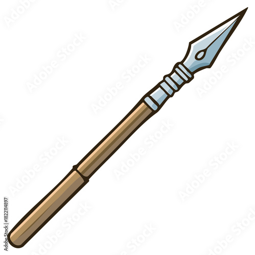 Simple cartoon illustration of a historical medieval spear or hunting weapon