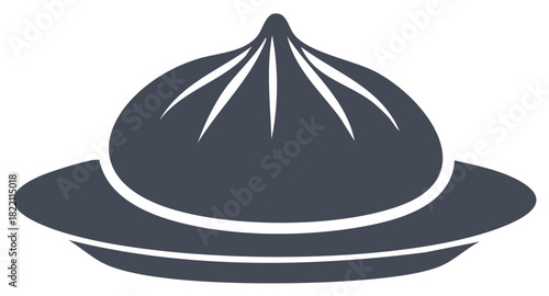 Traditional Chinese steamed buns served on plate Asian cuisine vector illustration