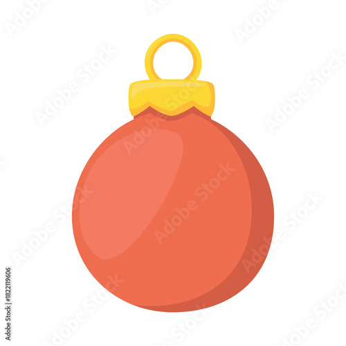 Festive Christmas Tree Ball Emoji Icon Holiday Vector Design.
