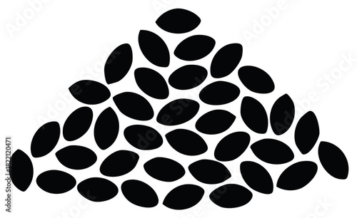 Abstract black oval shapes forming a triangular cluster pattern design element